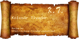 Kolcsár Tivadar névjegykártya