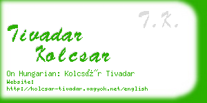 tivadar kolcsar business card